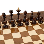 Carved "Edelweiss" game set (chess, backgammon and checkers) with a pen