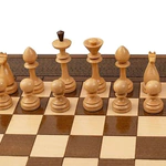 Carved "Edelweiss" game set (chess, backgammon and checkers) with a pen