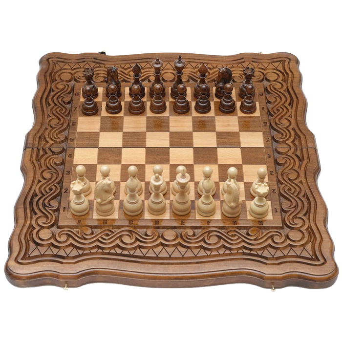 Game set carved "Wave" medium (chess and backgammon)