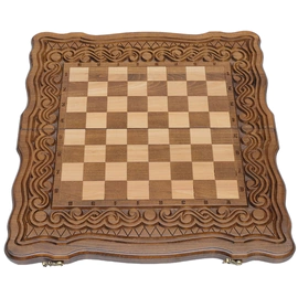 Game set carved "Wave" medium (chess and backgammon)