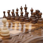 Game set carved "Wave" medium (chess and backgammon)