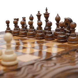 Game set carved "Wave" medium (chess and backgammon)