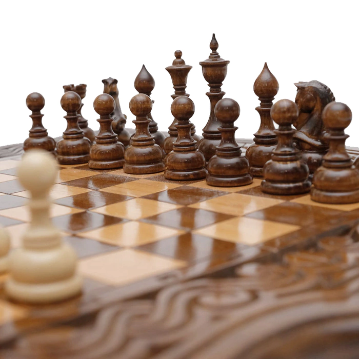 Game set carved "Wave" medium (chess and backgammon)