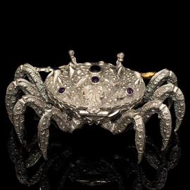 Посеребренная икорница "Краб"
