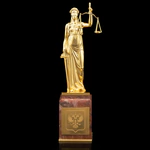 Статуэтка "Фемида" с гербом России, золотая