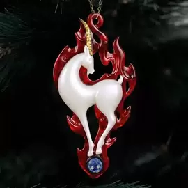 Christmas tree toy made of jewelry resin "Fire goat"