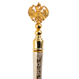 Ballpoint pen "Coat of Arms of the Russian Federation" in a malachite box, Zlatoust