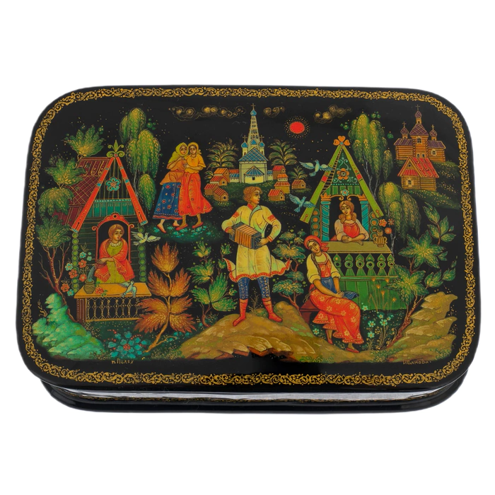 The Harmonica box by Ivanov, Palekh
