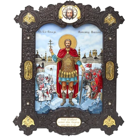 Икона "Александр Невский. Ледовое побоище 1242" Златоуст
