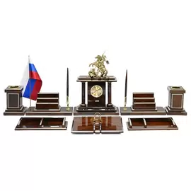 Настольный набор из обсидиана "Георгий Победоносец"