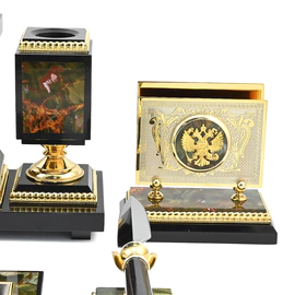 Настольный набор из яшмы "Держава с орлом"