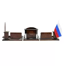 Настольный набор из обсидиана "Статус" большой
