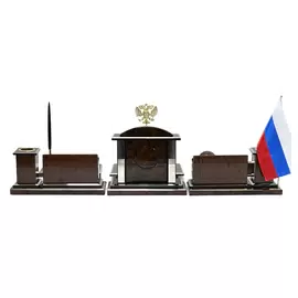 Настольный набор из обсидиана "Герб"