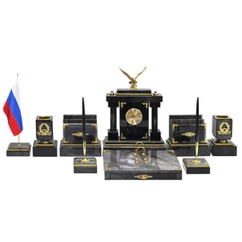 Настольный набор из обсидиана "Орел"