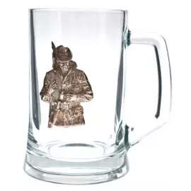 Пивная кружка "Охотник" с серебряной вставкой