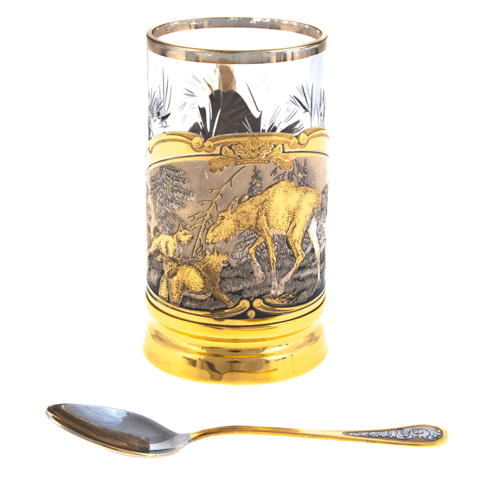 The cup holder "Moose hunting" Zlatoust