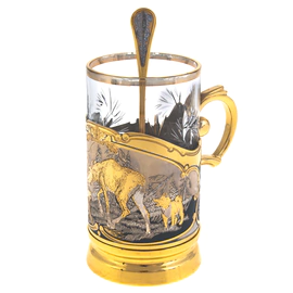 The cup holder "Moose hunting" Zlatoust