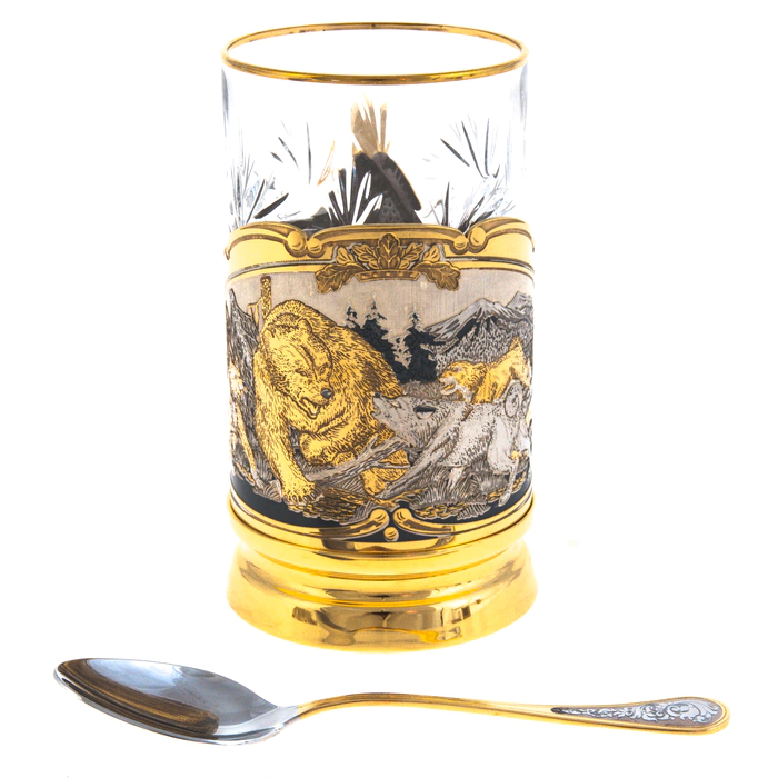 Cup holder "Bear hunting" Zlatoust
