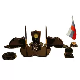 Настольный набор руководителя из обсидиана "Стандарт"