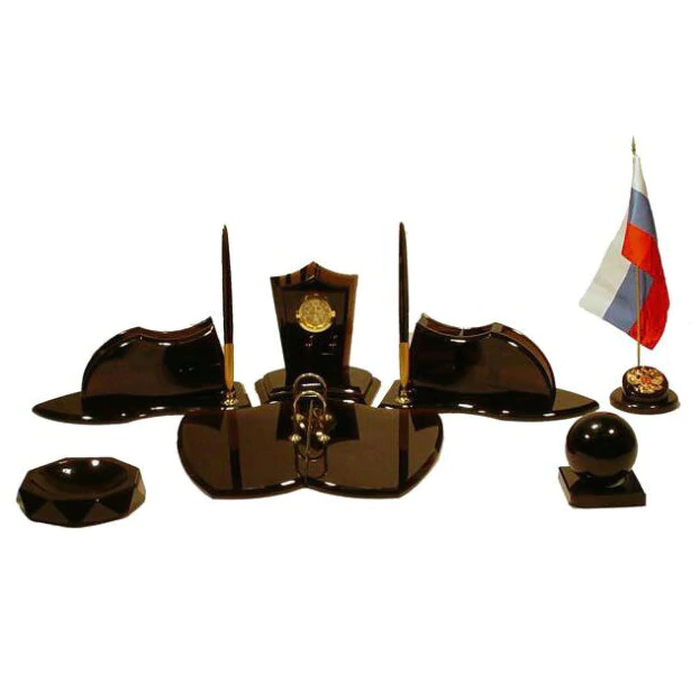 Настольный набор руководителя из обсидиана "Стандарт"