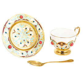 Чайный набор с самоваром "Купеческий" на 6 персон, Златоуст
