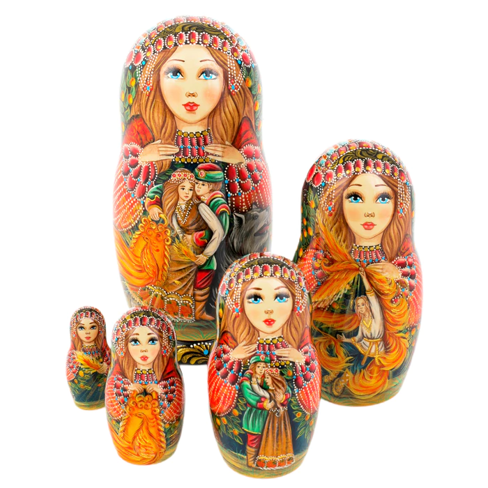 Матрешка на 5 мест "Жар-птица" 20 см