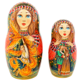 Матрешка на 5 мест "Жар-птица" 20 см