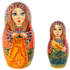Матрешка на 5 мест "Жар-птица" 20 см