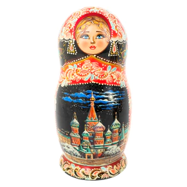 Матрешка на 5 мест "Букет. Ночная Москва" 20 см