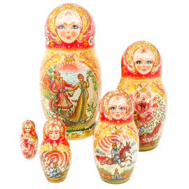 Матрешка на 5 мест "Букет. Сказочная" 20 см