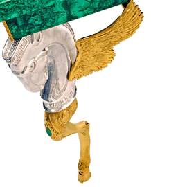 Chess table made of malachite "Knight's move"