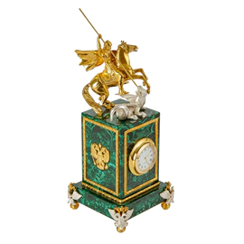 Malachite clock "George the Victorious"