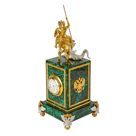 Malachite clock "George the Victorious"