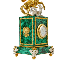 Malachite clock "George the Victorious"