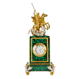 Malachite clock "George the Victorious"