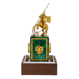Malachite clock "George the Victorious"