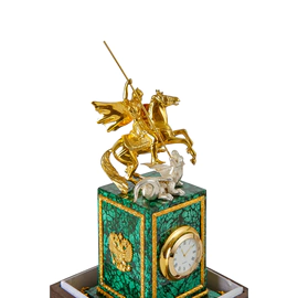 Malachite clock "George the Victorious"