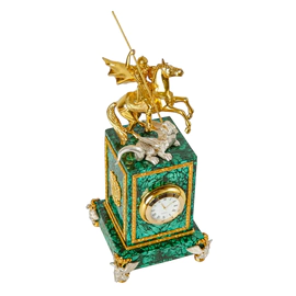Malachite clock "George the Victorious"
