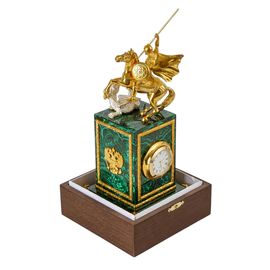 Malachite clock "George the Victorious"
