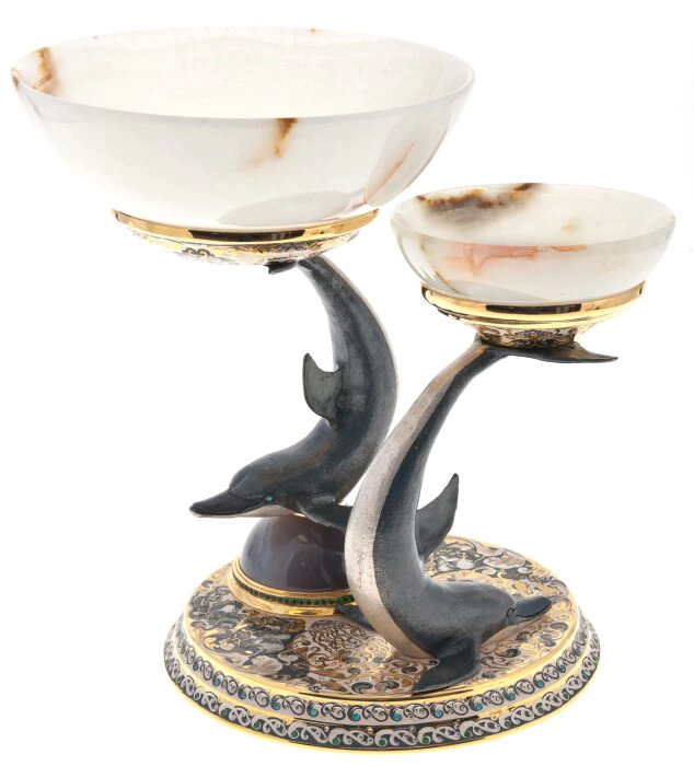 Vase "Dolphins" Zlatoust