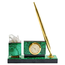 Crystal malachite writing set