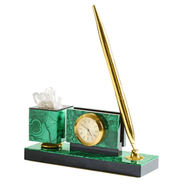 Crystal malachite writing set