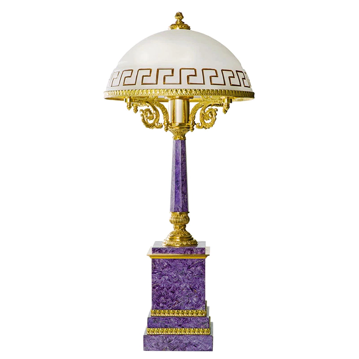 The Empire table lamp made of charoite