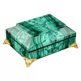 Malachite casket with legs (large)