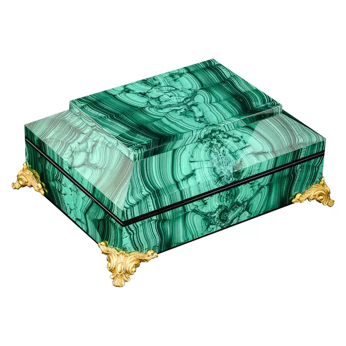 Malachite casket with legs (large)