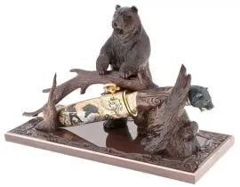 Нож с подставкой "Медведь" Златоуст