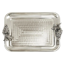 Silver-plated tray with overlays "Grapes" forged