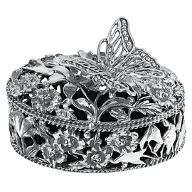 Серебряная шкатулка "Бабочка" с чернением