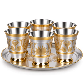 A set of silver wine glasses "Lotus. No. 3/S" for 6 persons