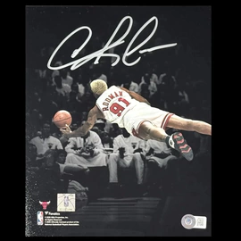 Autographed photo of basketball player Dennis Rodman
